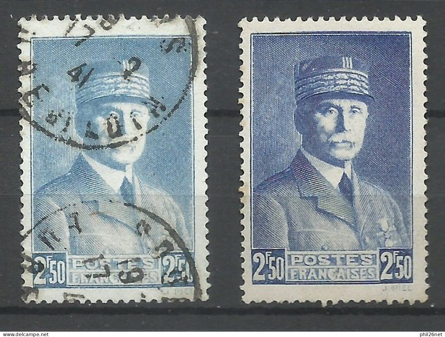 France  N° 473 Pétain 2F50  Bleu Clair   Oblitéré Le 17/02/1941 B/TB  Le 473  Pour Comparer    Voir Scans    Soldé ! ! ! - Usados