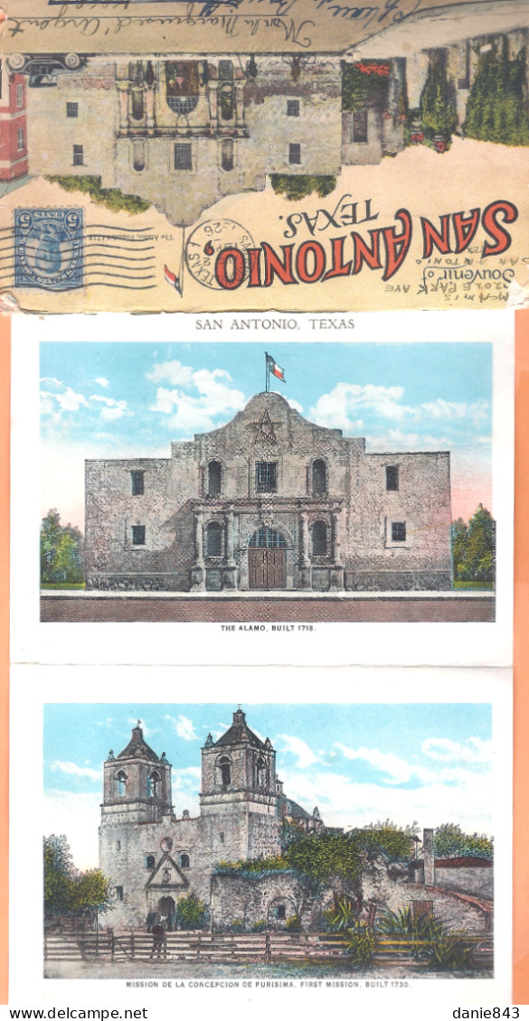 Carte Dépliant Ancienne - 16 Vues Recto Verso Format 10/15 - ETATS UNIS - SAN ANTONIO - Couverture The Alamo (abimée) - San Antonio
