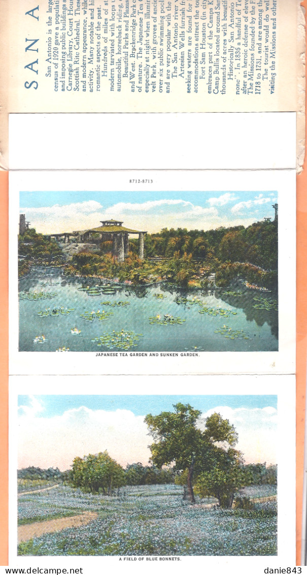 Carte Dépliant Ancienne - 16 Vues Recto Verso Format 10/15 - ETATS UNIS - SAN ANTONIO - Couverture The Alamo (abimée) - San Antonio