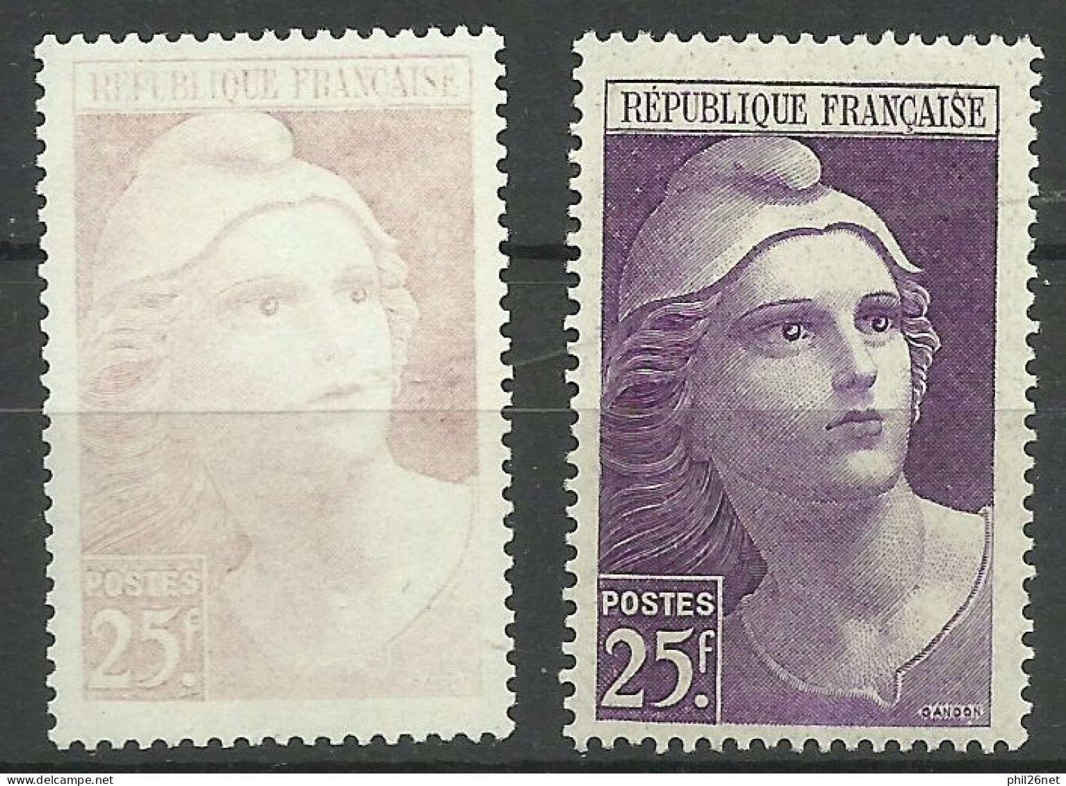 France  N° 731 Marianne De Gandon Impression Défectueuse   Neuf ( * ) B/TB Le 731  Pour Comparer  Voir Scans Soldé ! ! ! - Unused Stamps