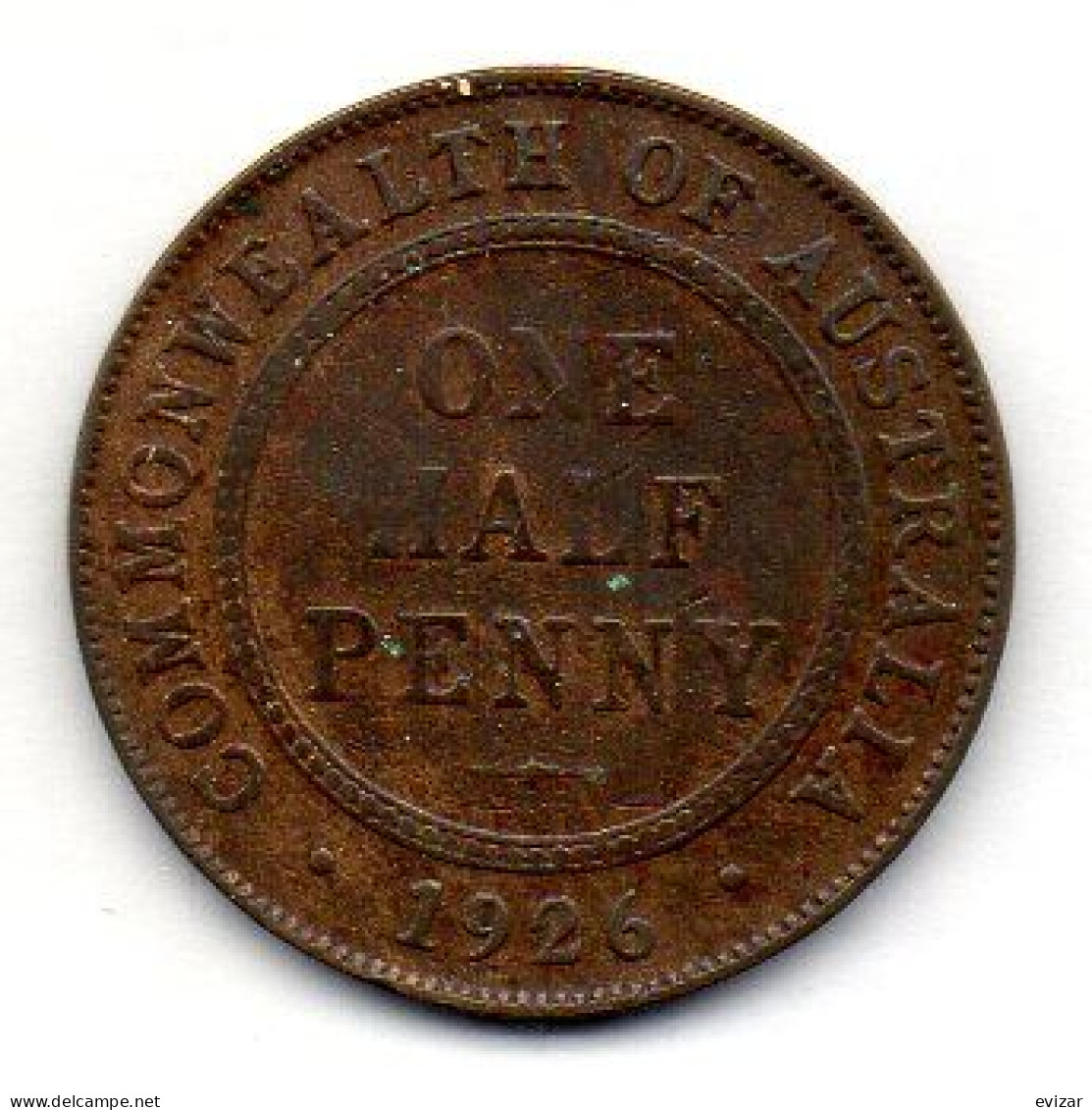 AUSTRALIA, 1/2 Penny, Bronze, Year 1926, KM # 22 - ½ Penny