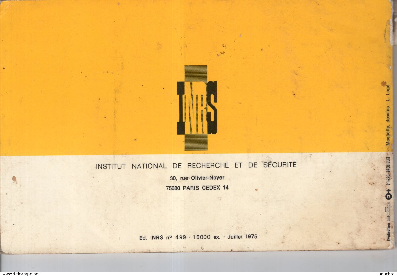 Catalogue 1975 SECURITE Engins De Chantier I.N.R.S. - Tracteurs