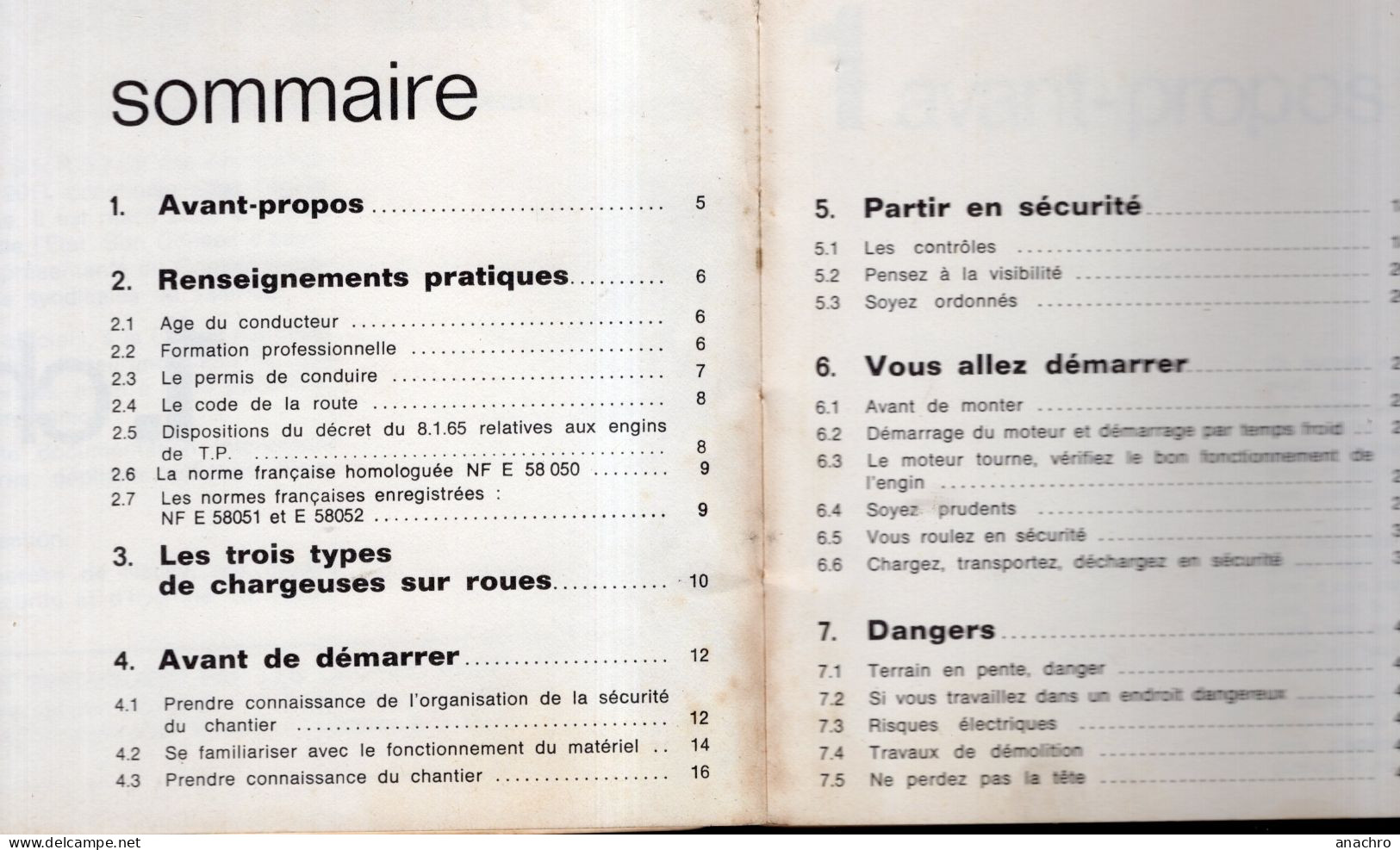 catalogue 1975 SECURITE Engins de Chantier I.N.R.S.