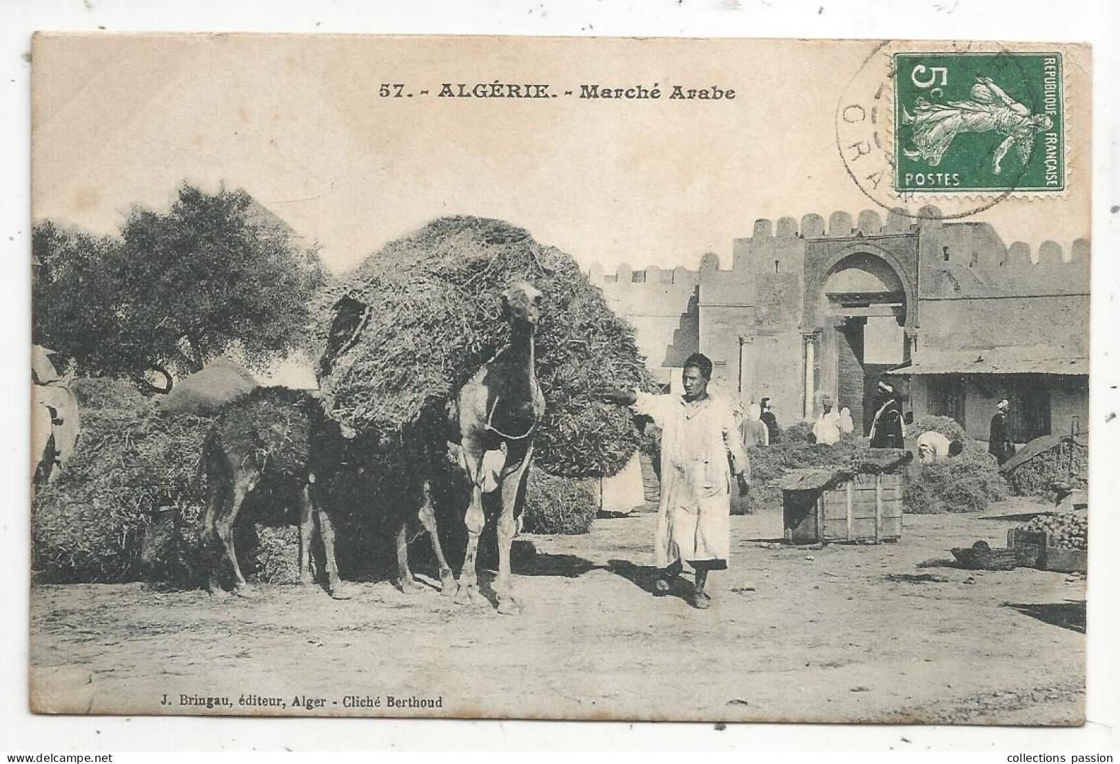 Cp, Algérie, Voyagée D'Oran, Marché Arabe, Ed. J. Bringau, Cliché Berthoud - Markets