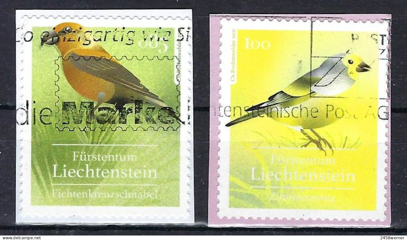 Liechtenstein 2021, Nr. 2004 + 2005, Einheimische Singvögel. Zitronenzeisig Gestempelt Used - Gebraucht