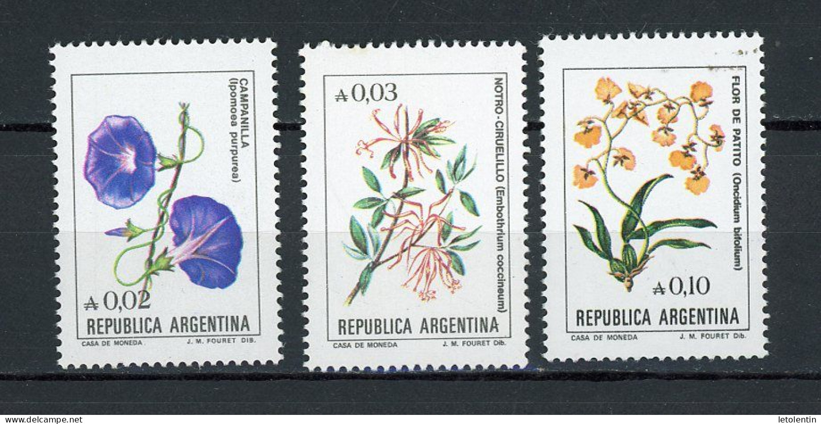 ARGENTINE : FLEUR - N° Yvert 1472+1473+1475** - Ongebruikt