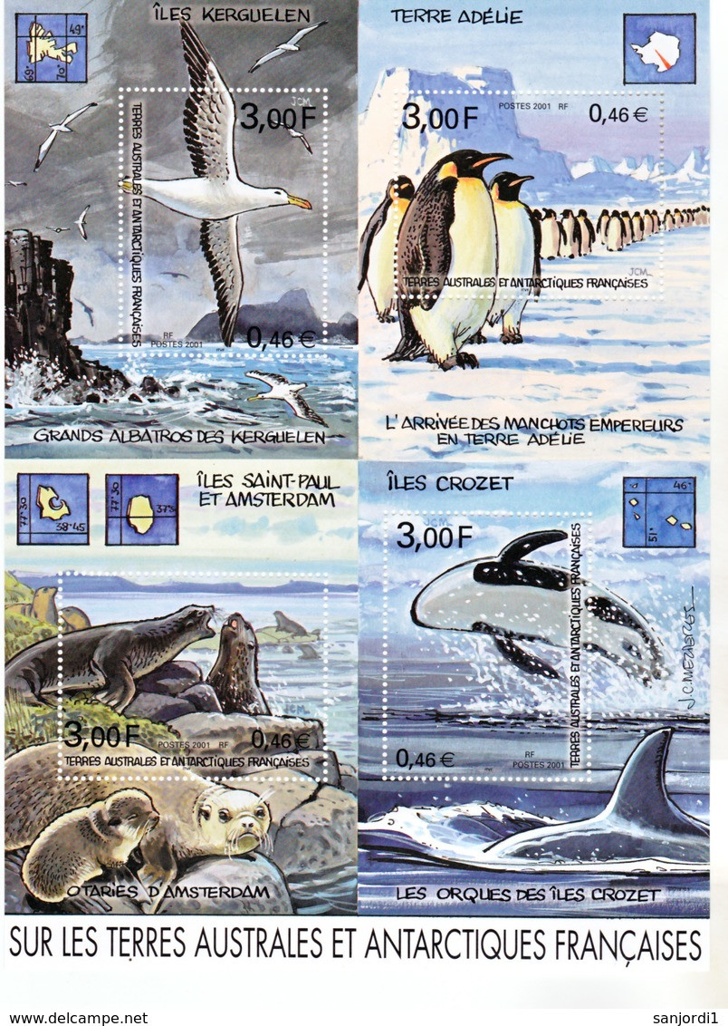 TAAF 2001 Année Poste  BF Mais Sans Carnet Voyage Ni 308/321 Neuf ** MNH Sin Charmela - Full Years