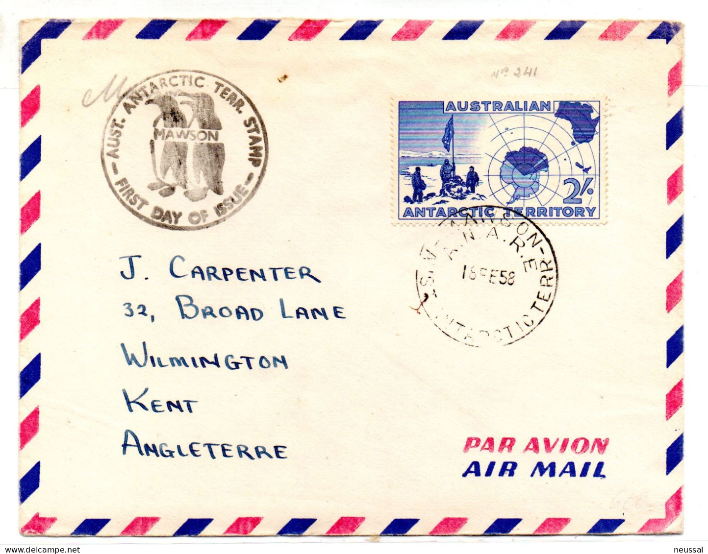 Carta Con Matasellos  De 1958 Australia Antartic Territory - Lettres & Documents