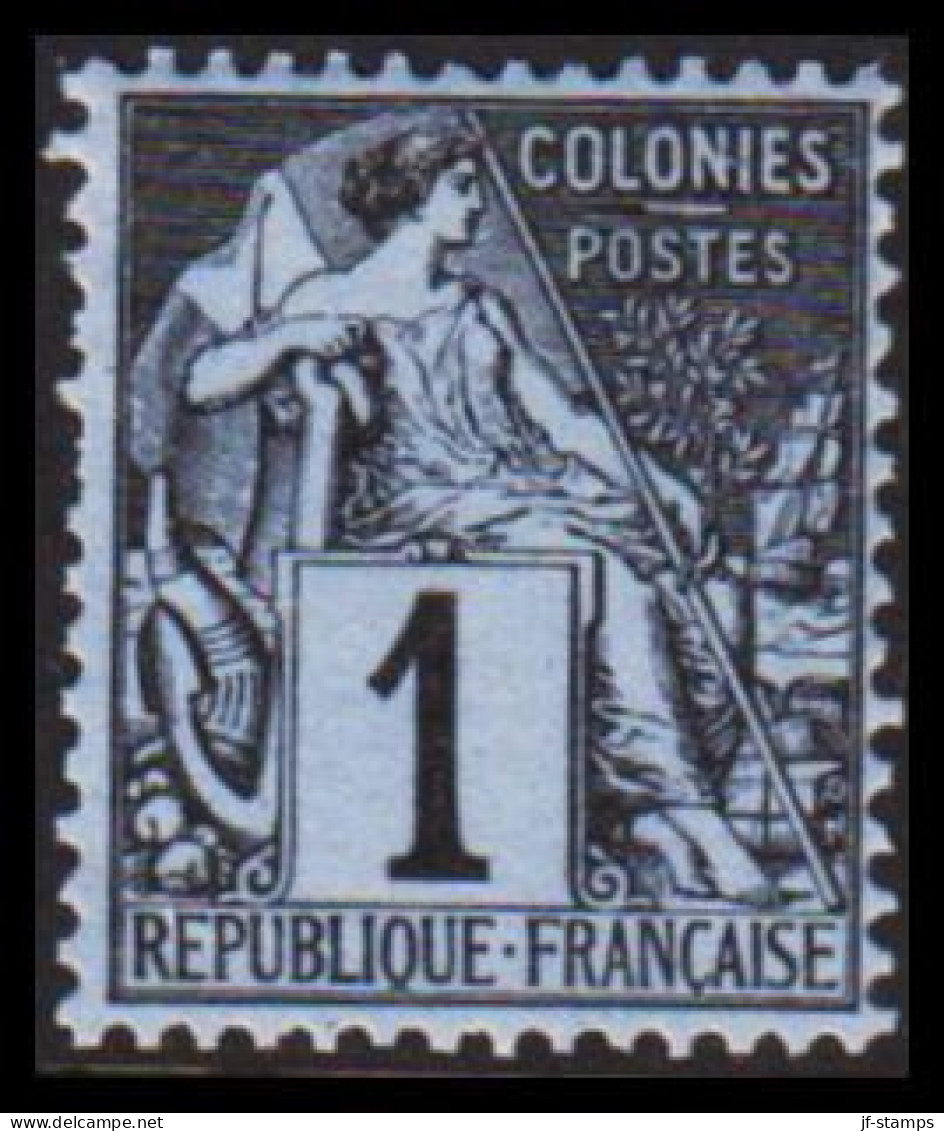 1881-1886. COLONIES FRANCAIS. 1 C COLONIES POSTES. Hinged. - JF537361 - Autres & Non Classés