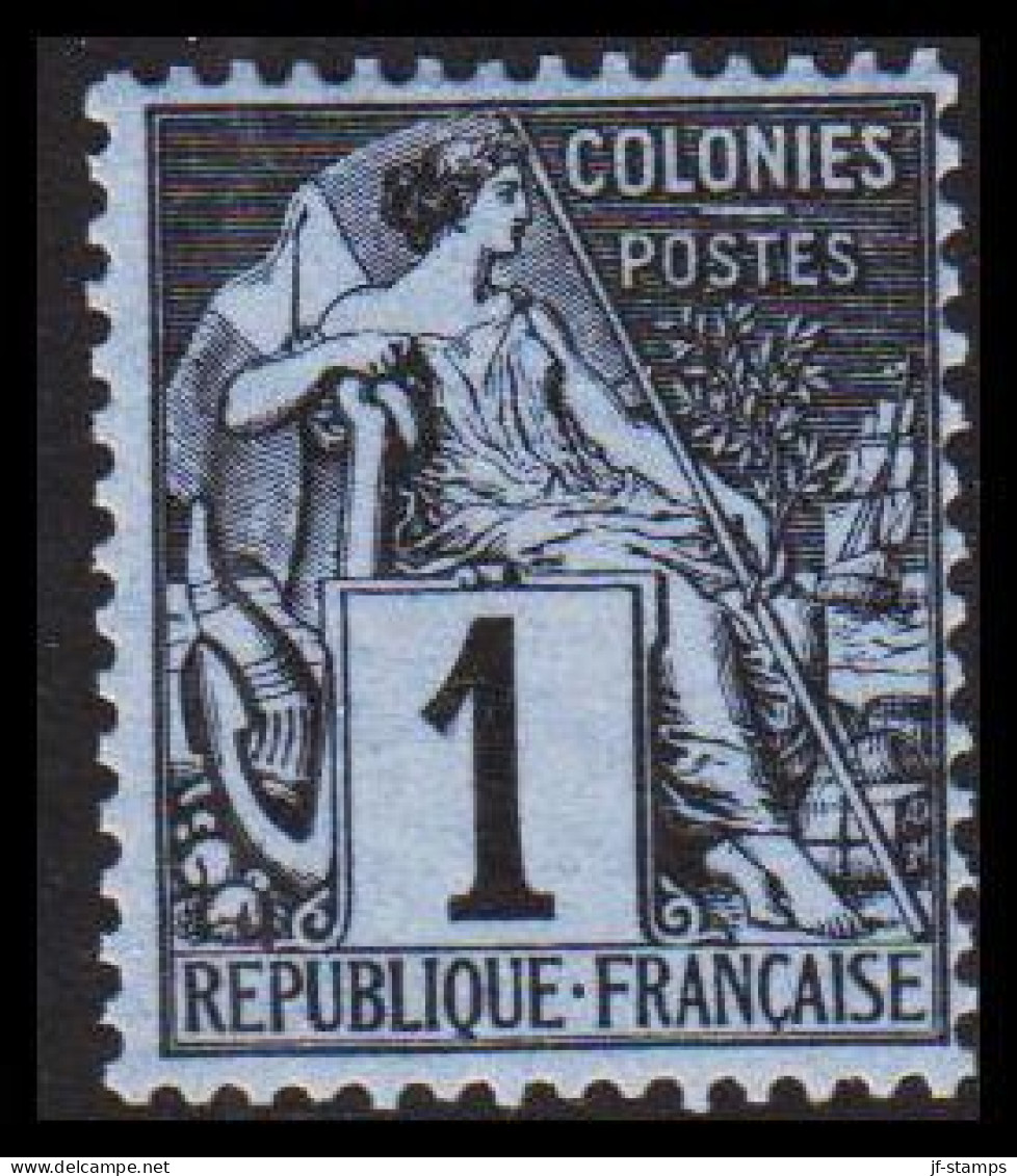 1881-1886. COLONIES FRANCAIS. 1 C COLONIES POSTES. Hinged. - JF537362 - Altri & Non Classificati