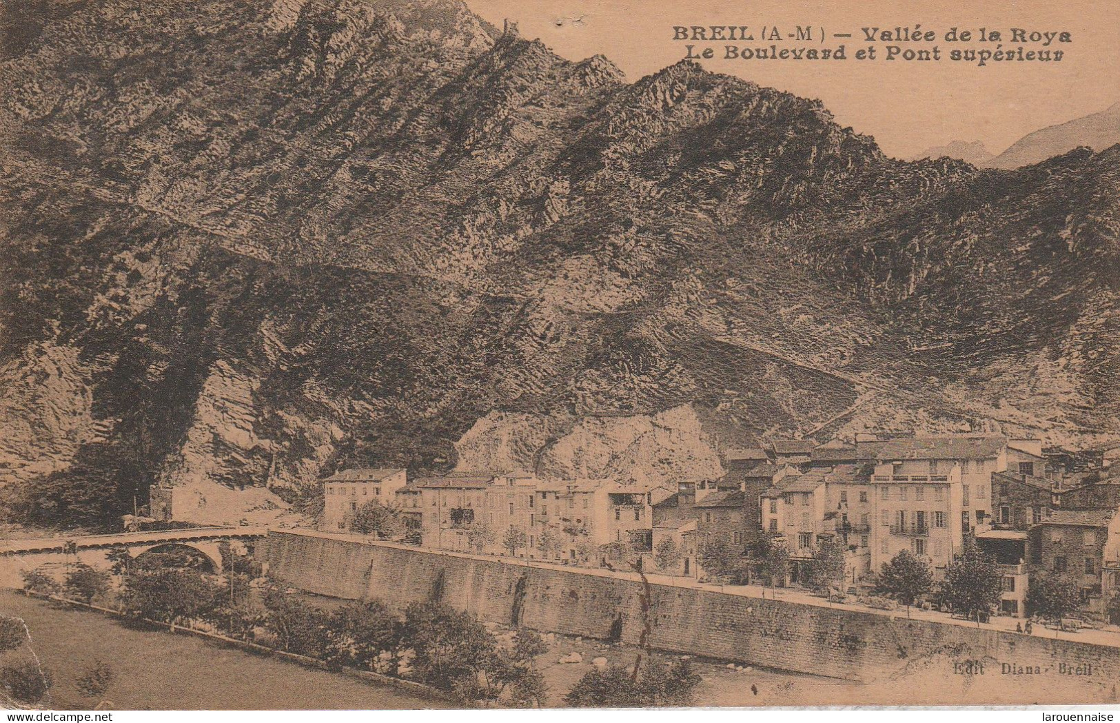 06 - BREIL - Le Boulevard Et Pont Supérieur - Breil-sur-Roya