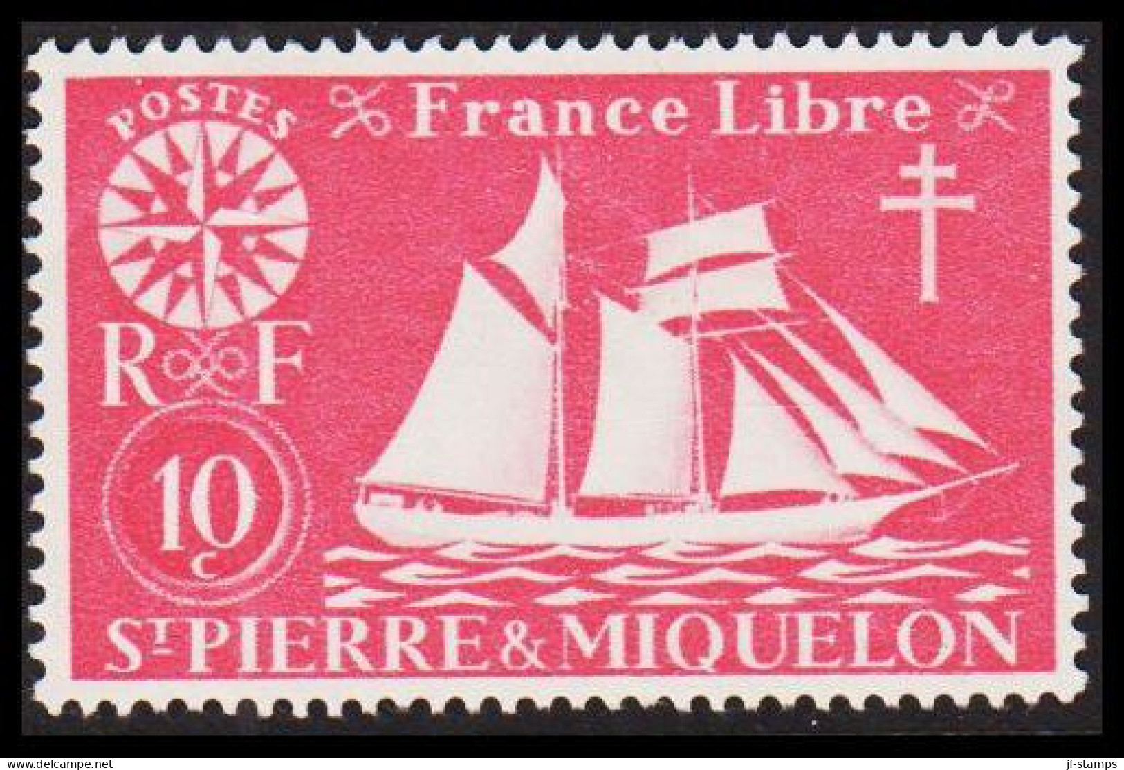 1942. SAINT-PIERRE-MIQUELON. Fisher Boat From Malo 10 C. Hinged.  - JF537387 - Covers & Documents