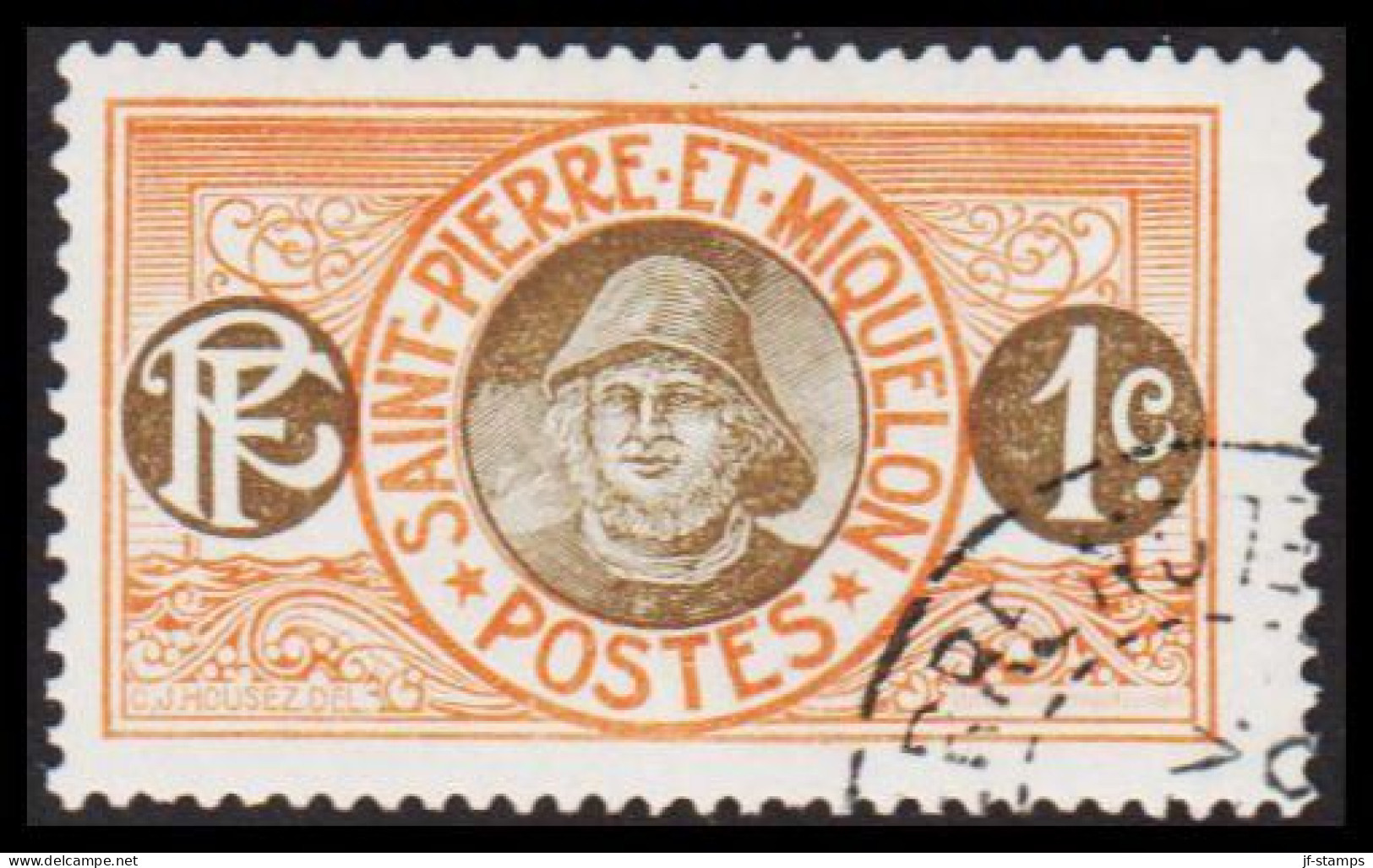 1909-1917. SAINT-PIERRE-MIQUELON. Fisher 1 C.  (Michel 73) - JF537400 - Cartas & Documentos