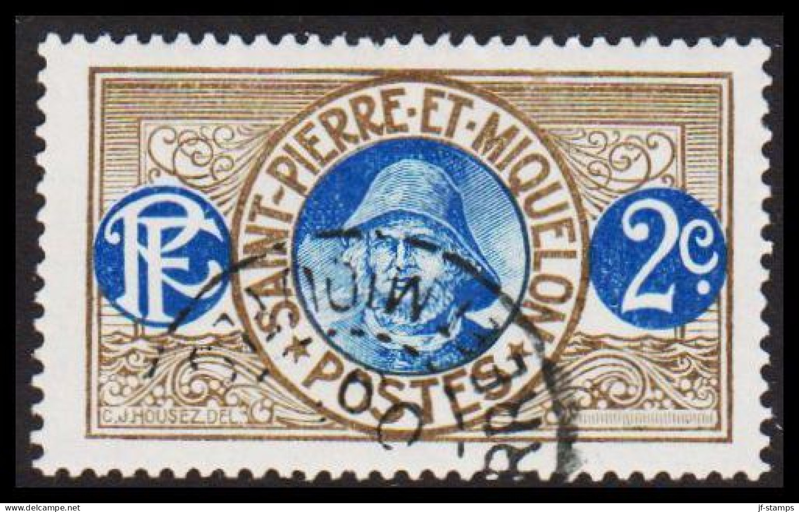 1909-1917. SAINT-PIERRE-MIQUELON. Fisher 2 C.  (Michel 74) - JF537401 - Covers & Documents