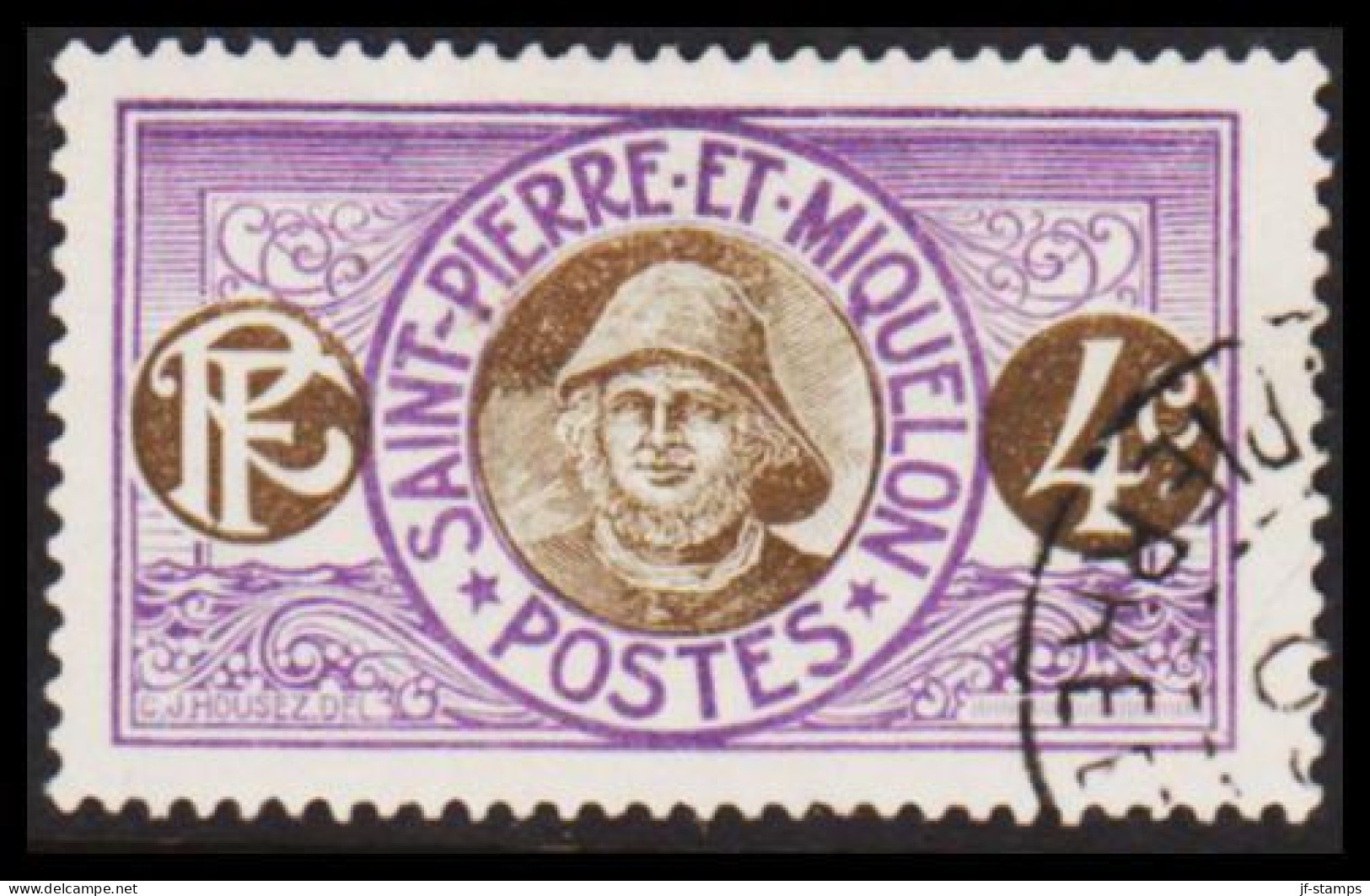 1909-1917. SAINT-PIERRE-MIQUELON. Fisher 4 C.  (Michel 75) - JF537404 - Briefe U. Dokumente