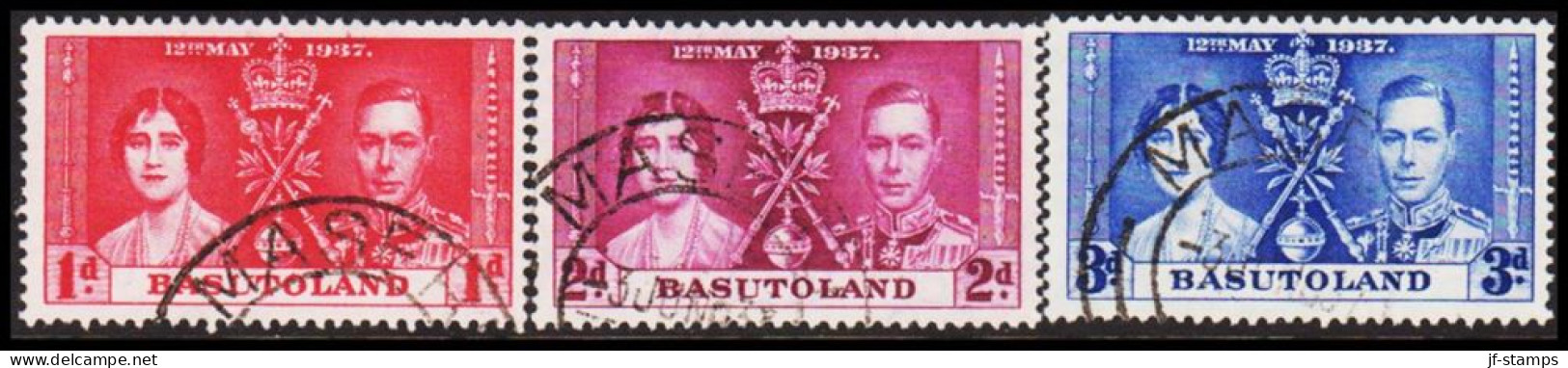 1937. BASUTOLAND. Georg VI Coronation Complete Set. (MICHEL 15-17) - JF537434 - 1933-1964 Kronenkolonie