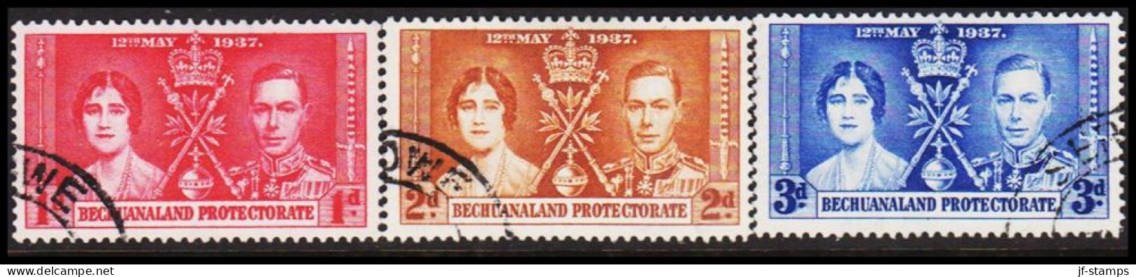1937. BECHUANALAND. Georg VI Coronation Complete Set.  (MICHEL 98-100) - JF537436 - 1885-1964 Protectorat Du Bechuanaland