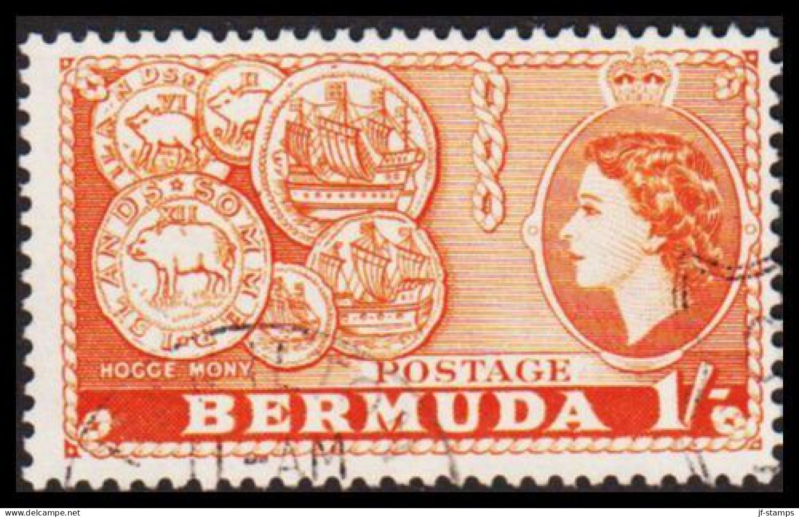 1953 - 1958. BERMUDA. Country Scenary Queen Elisabeth II. 1/- (Michel 141) - JF537442 - Bermuda