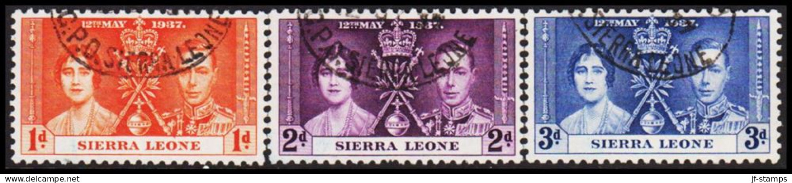1937. SIERRA LEONE. Georg VI Coronation Complete Set.  (MICHEL 148-150) - JF537482 - Sierra Leone (...-1960)