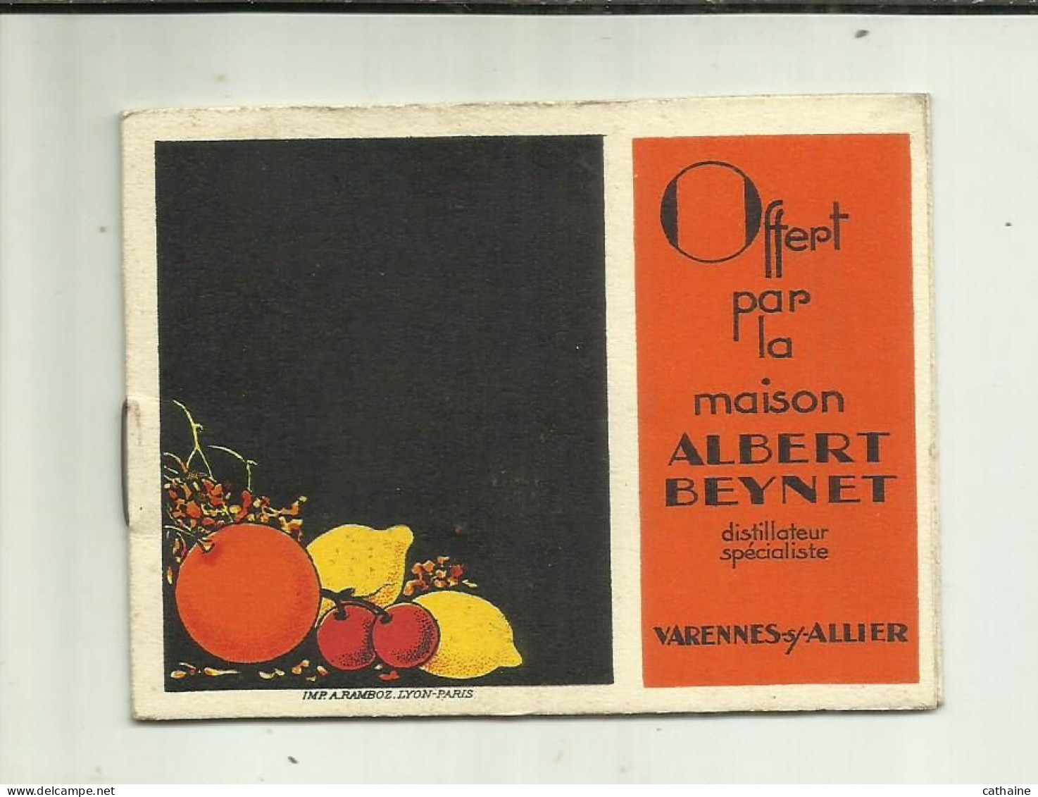 03 . VARENNES SUR ALLIER . CALENDRIER DE 1931 . PUBLICITAIRE DE LA MAISON " ALBERT BEYNET " DISTILLATEUR SPECIALISTE - Petit Format : 1921-40