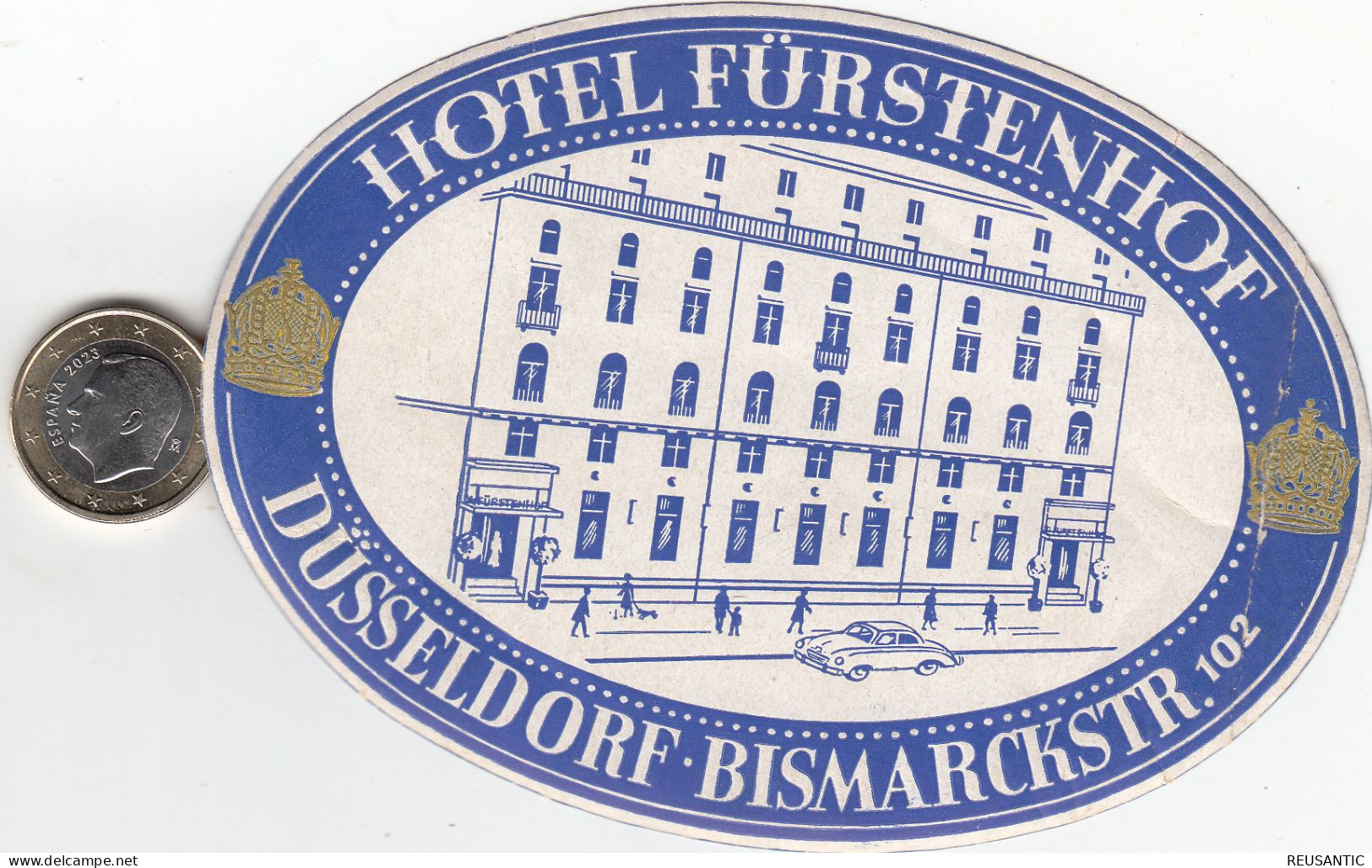 ETIQUETA - STICKER - LUGGAGE LABEL  HOTEL FURSTENHOF -DUSSELDORF -   ALEMANIA - ALLEMAGNE - DEUTSCHLAND - Etiquetas De Hotel
