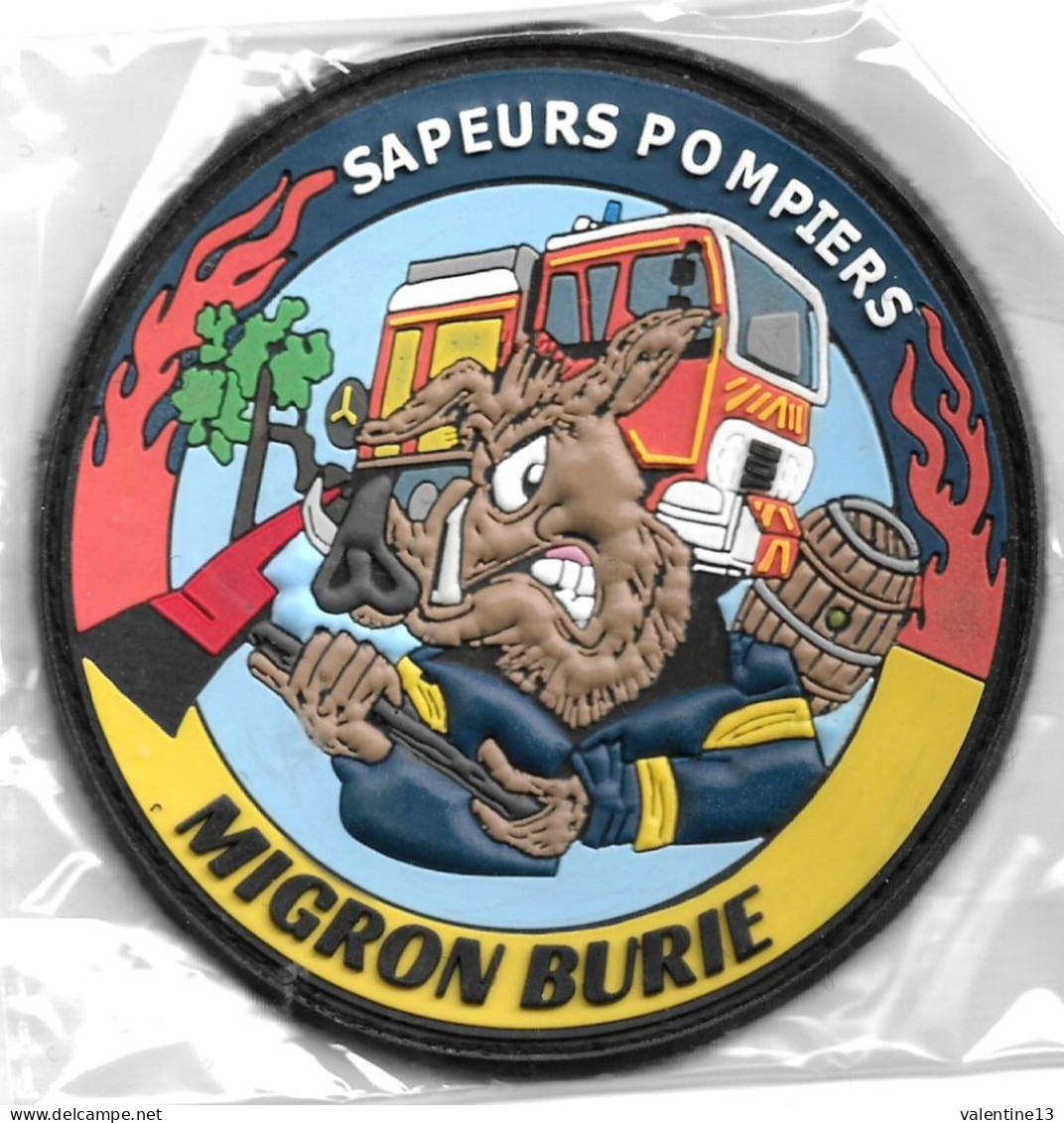 Ecusson PVC SAPEURS POMPIERS MIGRON BURIE 17 - Bomberos