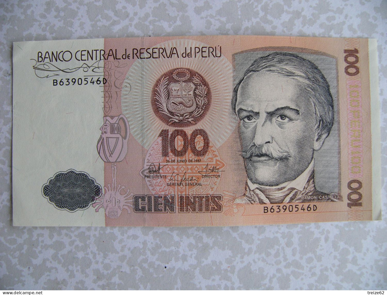 Billet Neuf Pérou 100 Intis Excellent état - Autres - Amérique