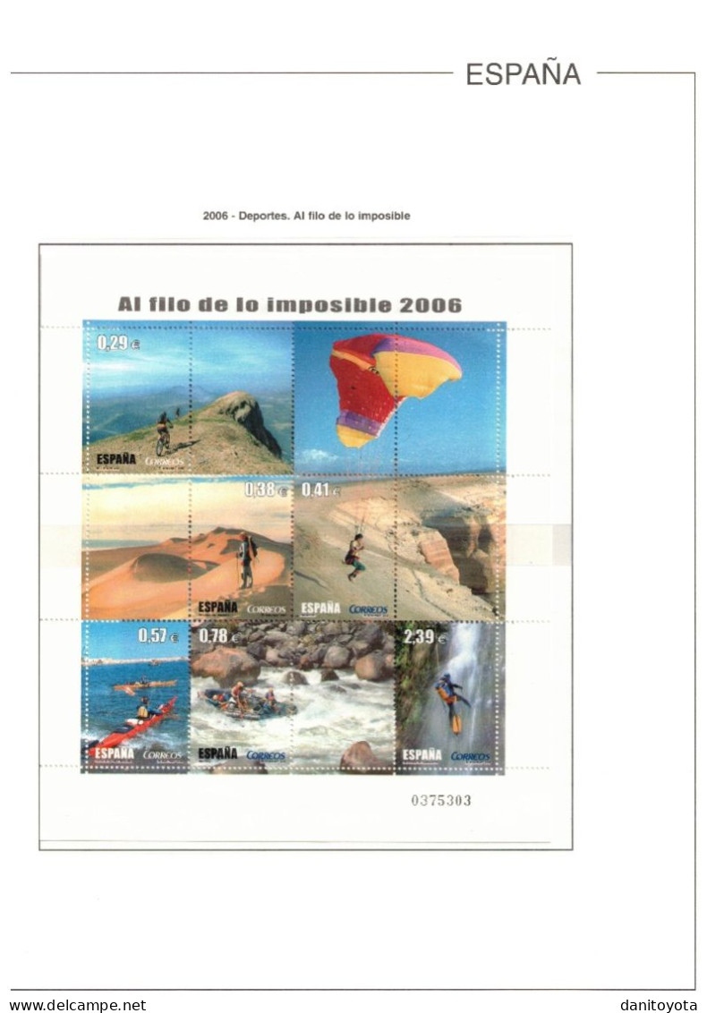 ESPAÑA. AÑO 2006 COLECCIÓN COMPLETA DE SELLOS Y H.B NUEVAS Y SIN FIJASELLOS - Sammlungen
