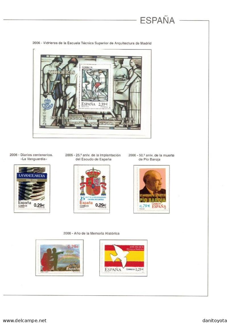 ESPAÑA. AÑO 2006 COLECCIÓN COMPLETA DE SELLOS Y H.B NUEVAS Y SIN FIJASELLOS - Collections