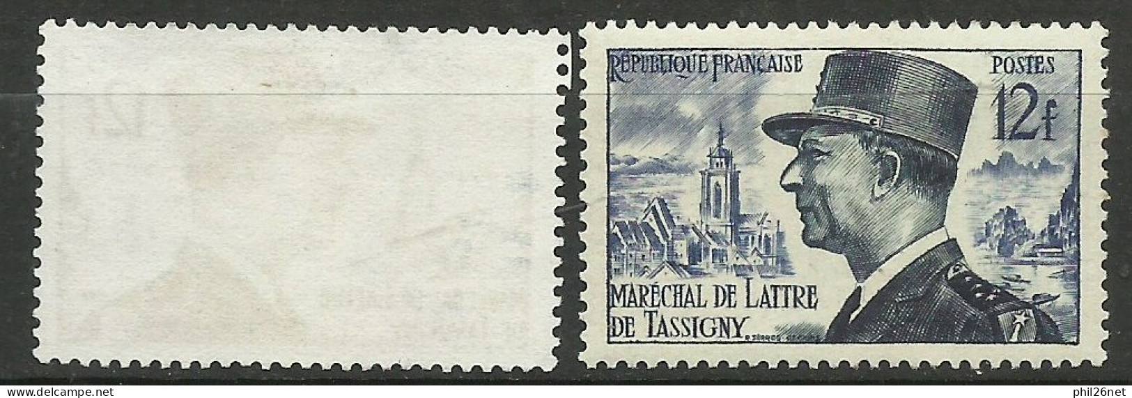 France N° 982 De Lattre De Tassigny Bleu Clair  Neuf ( * ) B/TB  Le 982  Type Pour Comparer Voir Scans Soldé ! ! ! - Nuovi