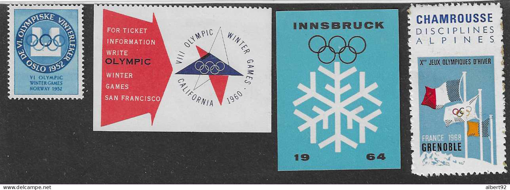 1952 / 1968 : 4 Vignettes Jeux Olympiques D'Hiver: Oslo 1952, Squaw Valley 1960, Innsbruck 1964, Grenoble 1968 - Winter 1952: Oslo