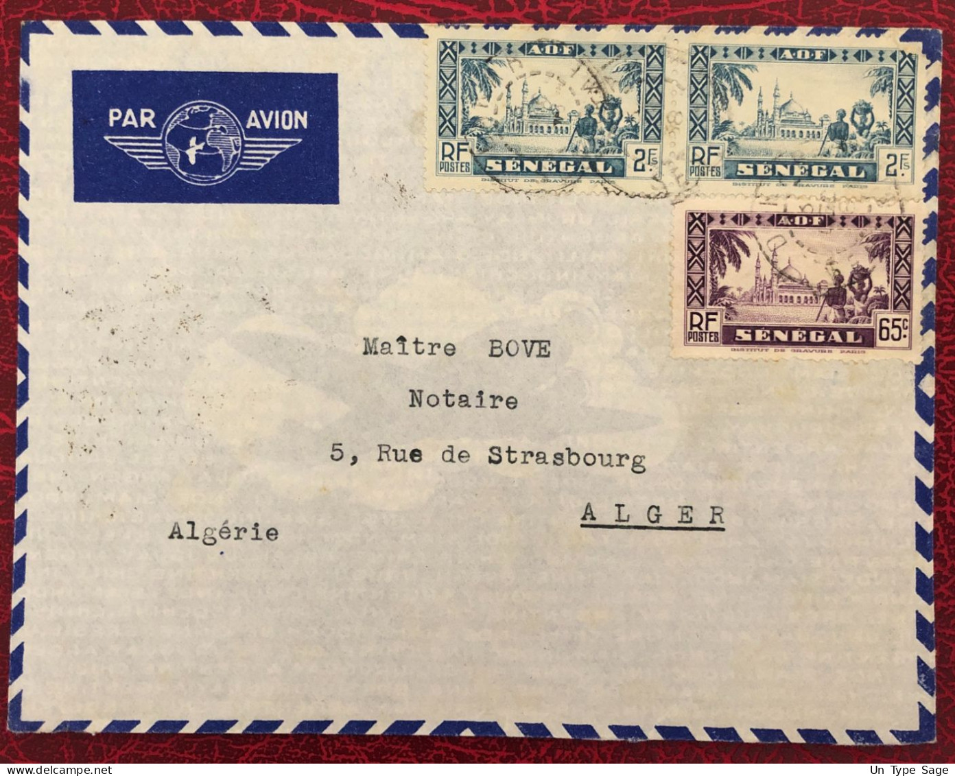 Sénégal Divers Sur Enveloppe De Dakar 1938 Pour Alger - (B3649) - Lettres & Documents