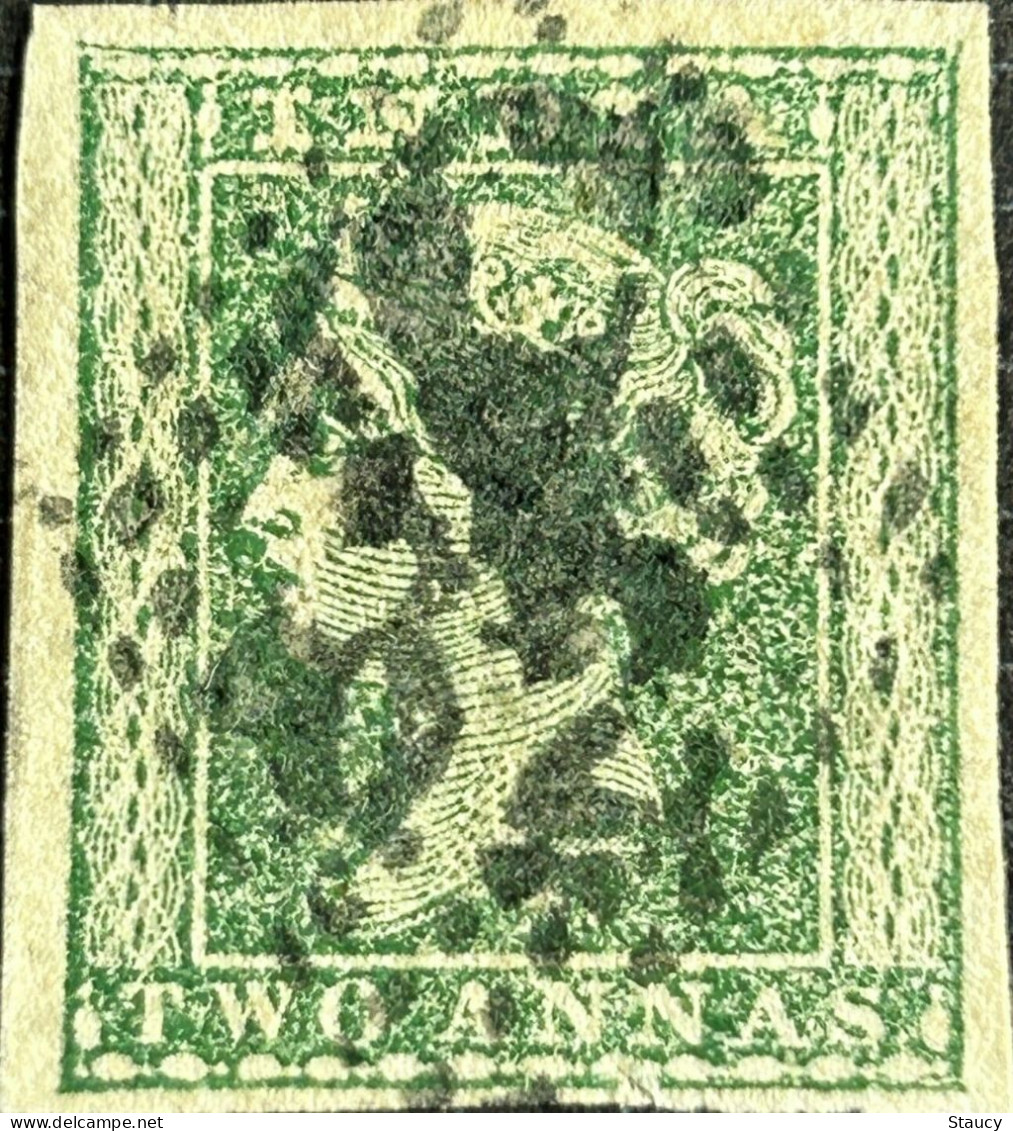 British India 1854 QV 2a Two Anna Litho / Lithograph / Typograph Stamp With 4 Wide Margins With Used As Per Scan - 1854 Britische Indien-Kompanie