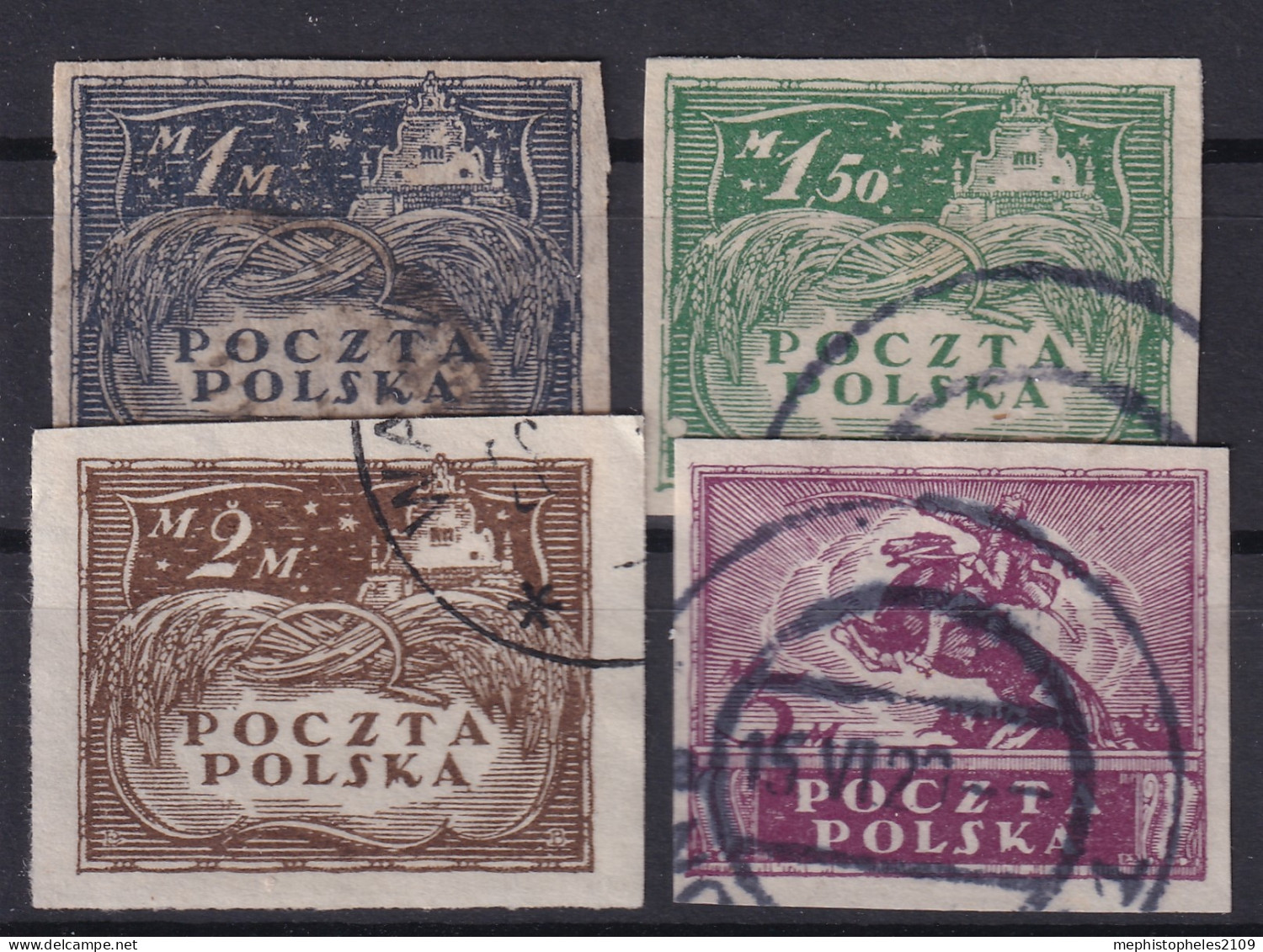 POLAND 1919 - Canceled - Sc# 88, 89, 90, 92 - Oblitérés