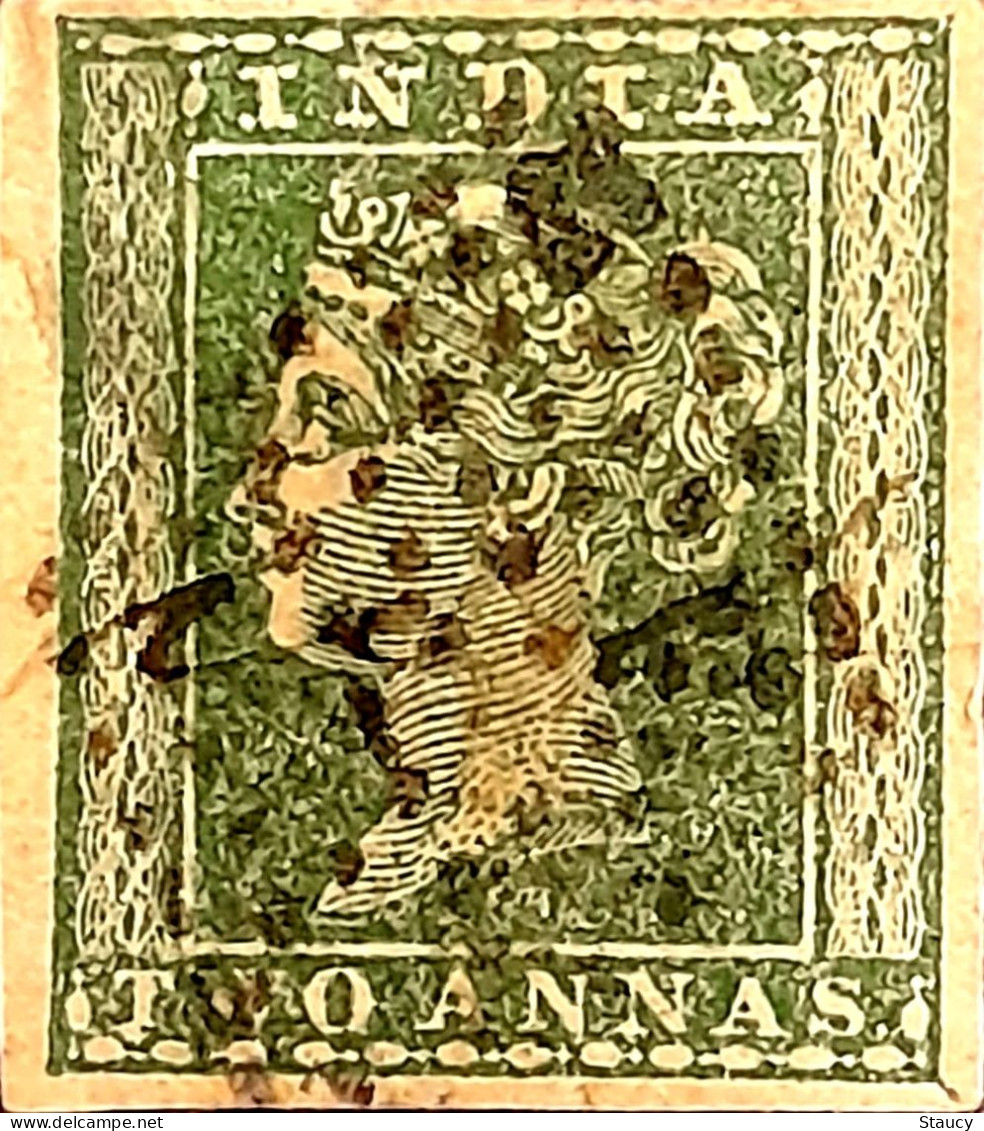 British India 1854 QV 2a Two Anna Litho / Lithograph / Typograph Stamp With 4 Wide Margins With Used As Per Scan - 1854 Britische Indien-Kompanie