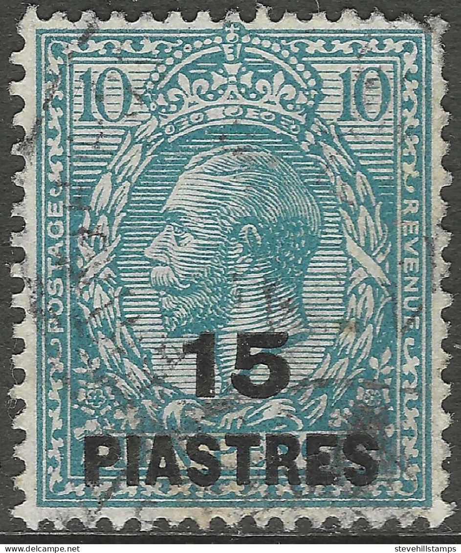 British Levant. 1921 KGV Stamps Of GB Overprinted. 15pi On 10d Used. SG 46 - Levante Britannico