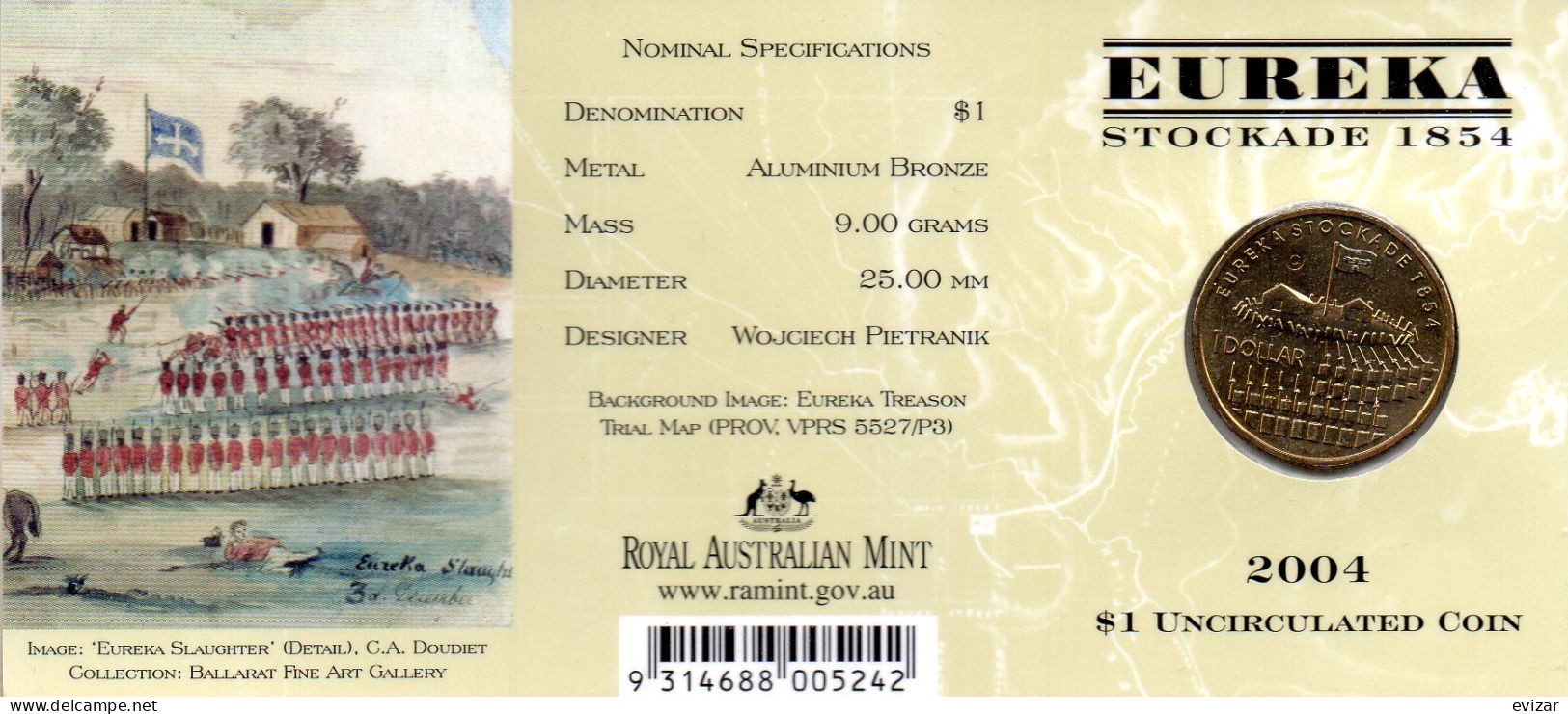 AUSTRALIA, 1 Dollar, Aluminum-Bronze, Year 2004-C, KM # 726, Blister - Dollar