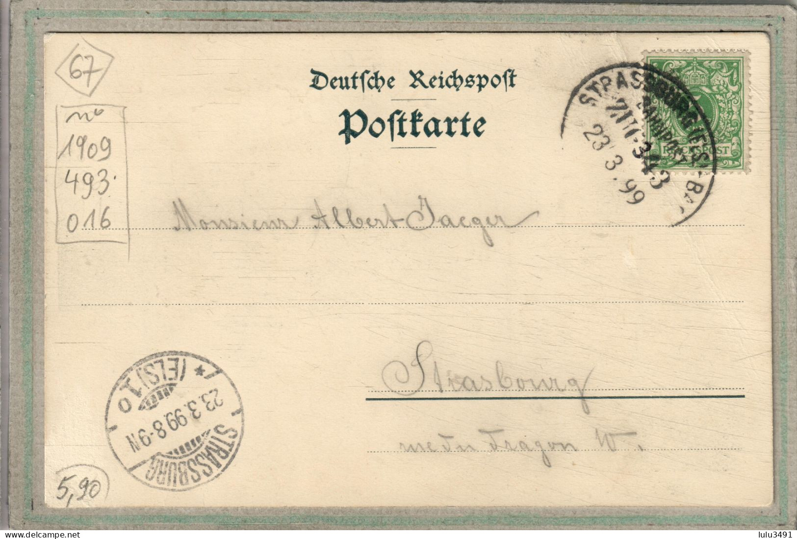 CPA - BENFELD (67) - Carte Gruss Multivues De 1899 - Hôtel De La Ville De Srasbourg Et Bad Siffermann - Benfeld