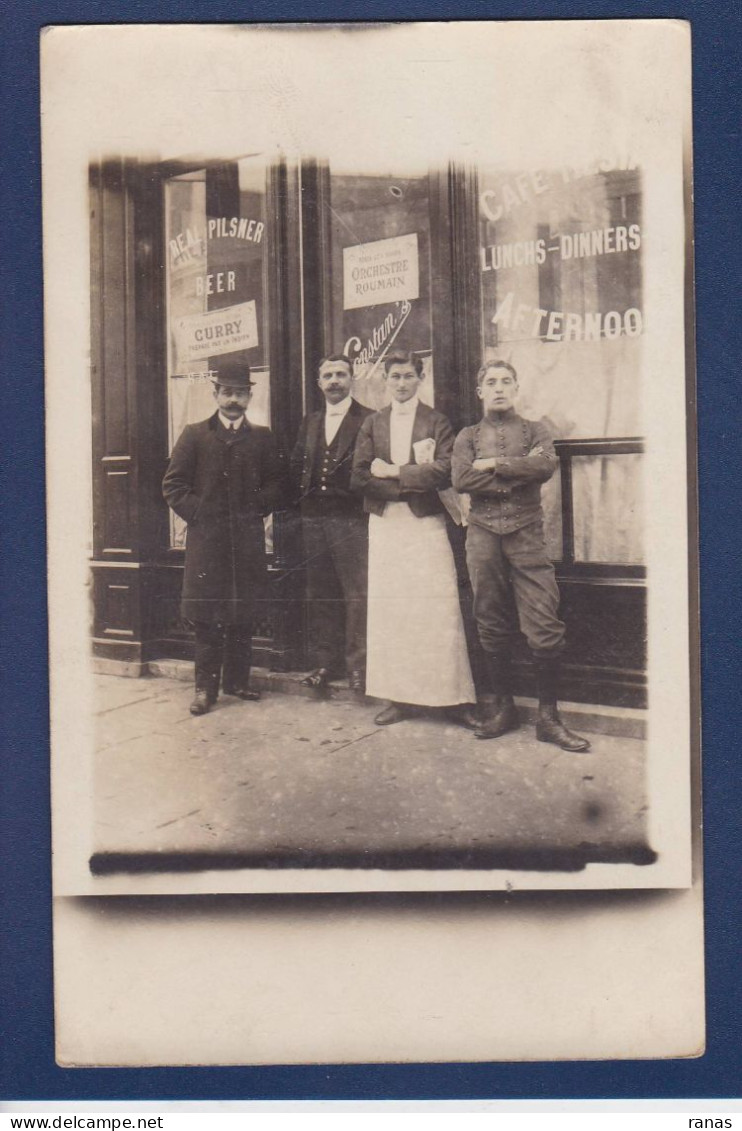 CPA [75] Paris > Carte Photo Commerce Devanture Magasin Voir Dos - Unclassified