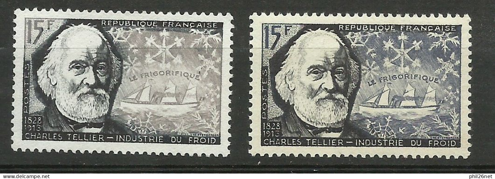 France N°1056  Charles Tellier Navire Frigo Noir   Neuf  ( * )  B/TB  Le 1056  Type Pour Comparer Voir Scans Soldé ! ! ! - Unused Stamps