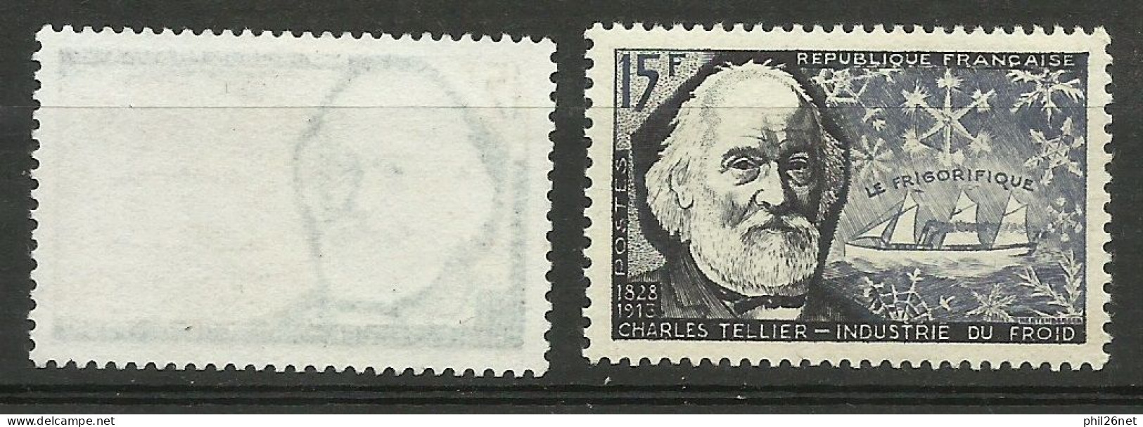 France N°1056  Charles Tellier Navire Frigo Noir   Neuf  ( * )  B/TB  Le 1056  Type Pour Comparer Voir Scans Soldé ! ! ! - Nuovi