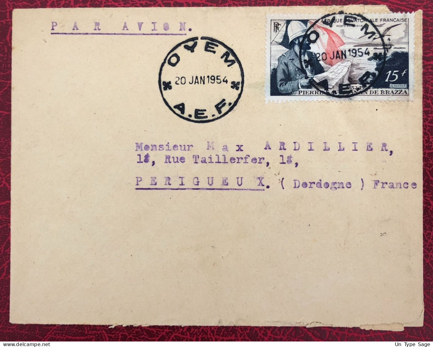 A.E.F. Divers Sur Enveloppe TAD OYEM 20.1.1954 - (B3690) - Cartas & Documentos