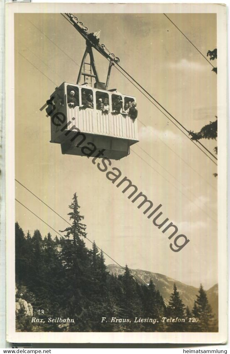 Rax Seilbahn - Foto-Ansichtskarte - Verlag F. Kraus Liesing - Raxgebiet