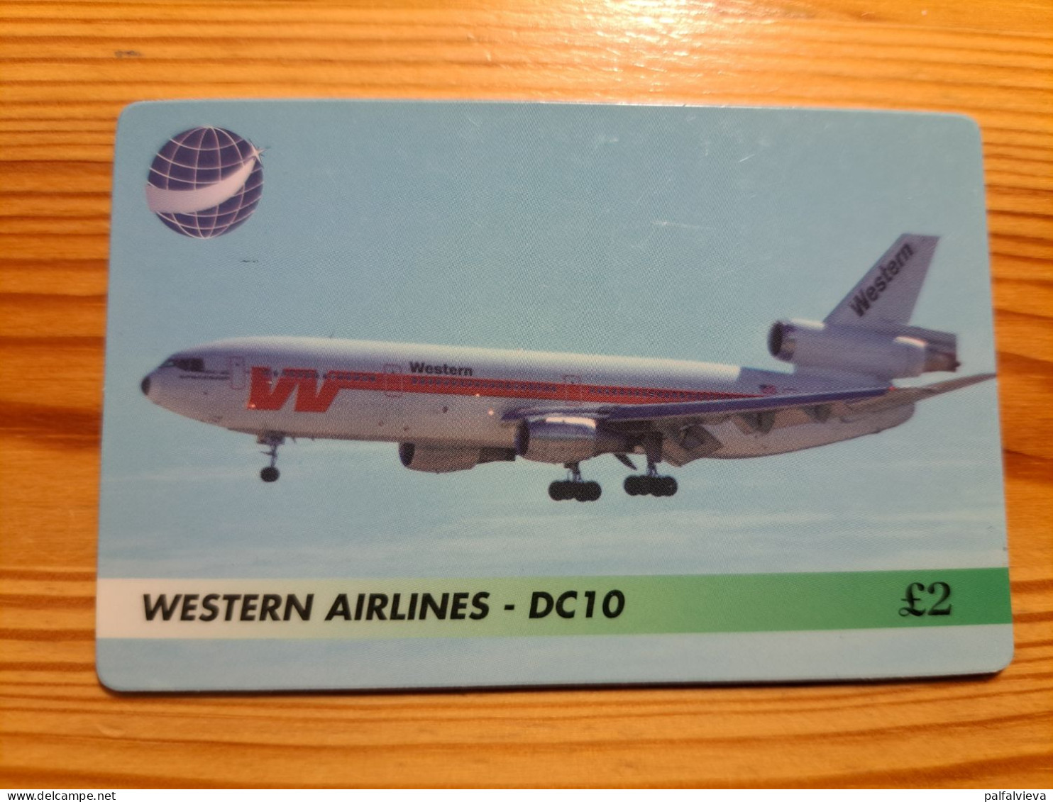 Prepaid Phonecard United Kingdom, International Phonecard - Airplane, Western Airlines - Emissions Entreprises