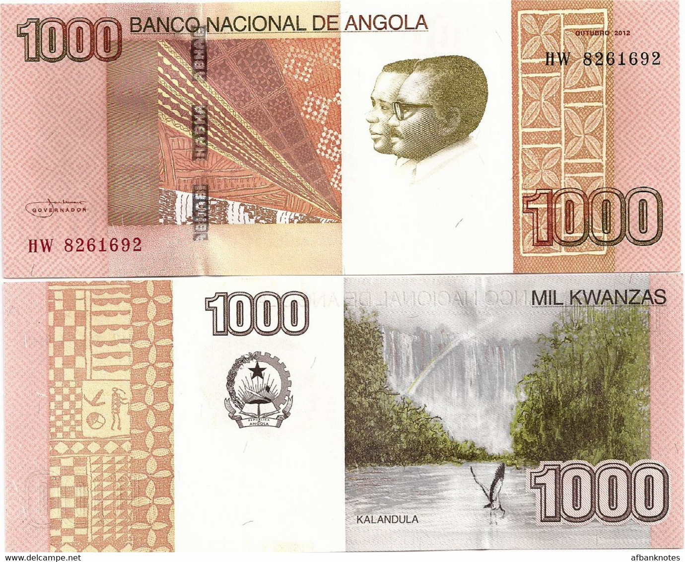 ANGOLA       1000 Kwanzas       P-156a       10.2012       UNC - Angola