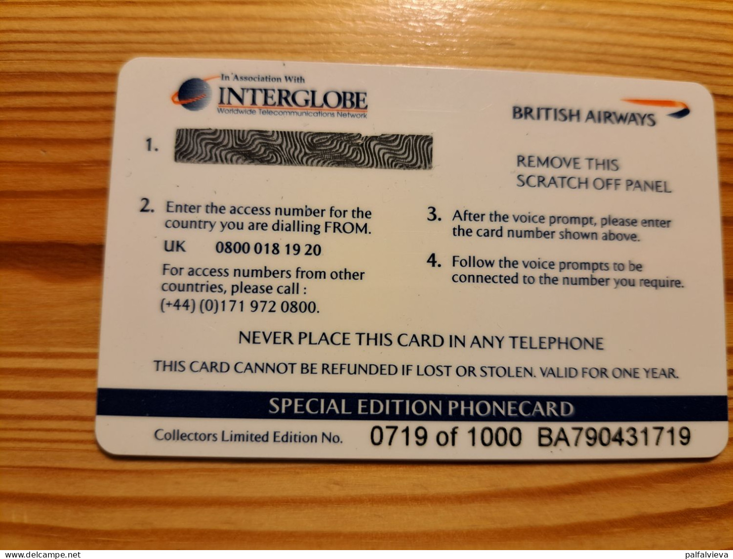 Prepaid Phonecard United Kingdom, Interglobe - Airplane, British Airways, Boeing 747-400 - [ 8] Companies Issues