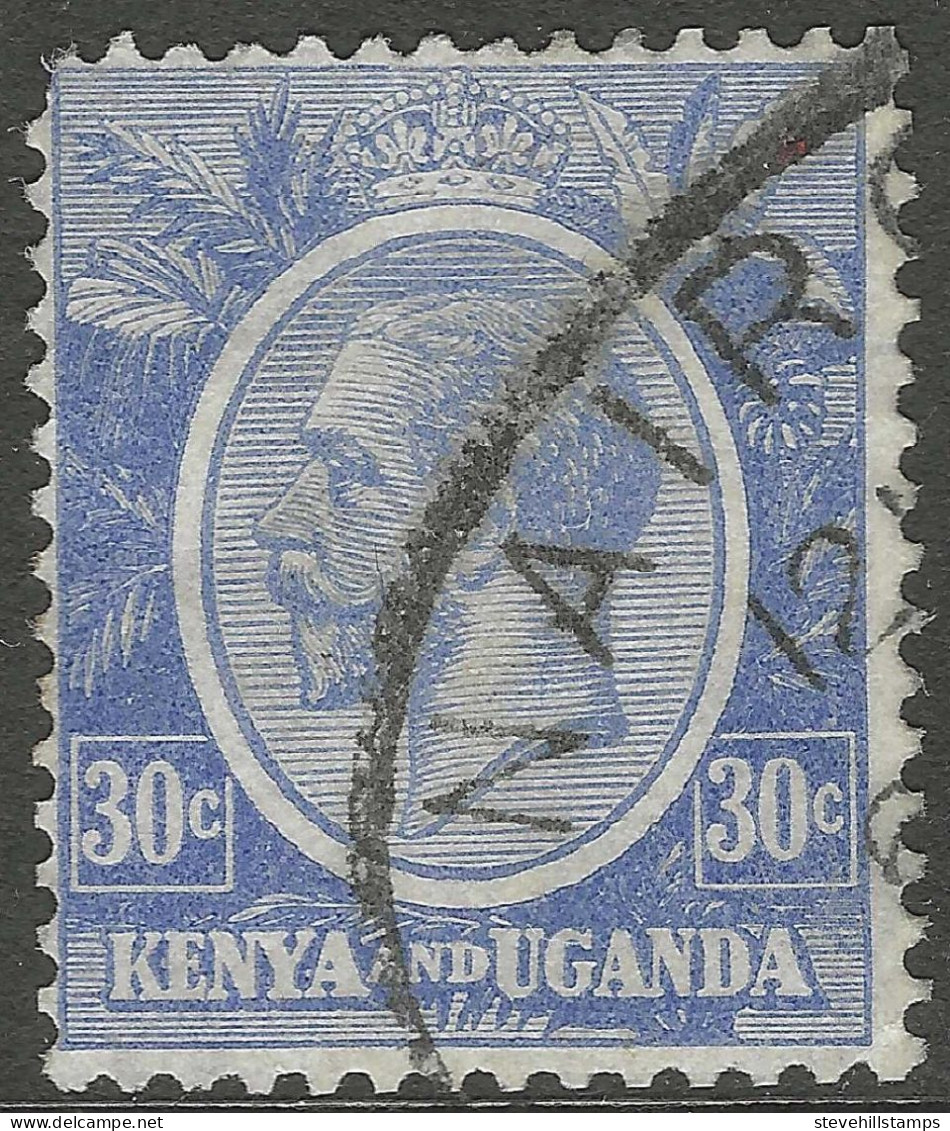 Kenya & Uganda. 1922-27 KGV. 30c Used. SG84 - Kenya & Uganda