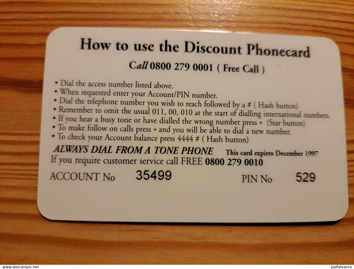 Prepaid Phonecard United Kingdom, Discount Phonecard - Airplane, Ryanair, Boeing 737-200 - Emissions Entreprises