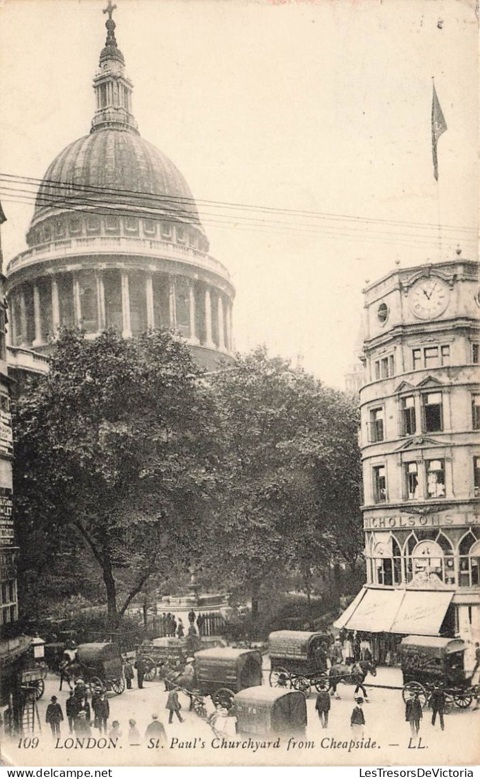 ROYAUME UNI - Londres - Saint Paul's Church Yard From Cheapside - Animé - Carte Postale Ancienne - St. Paul's Cathedral