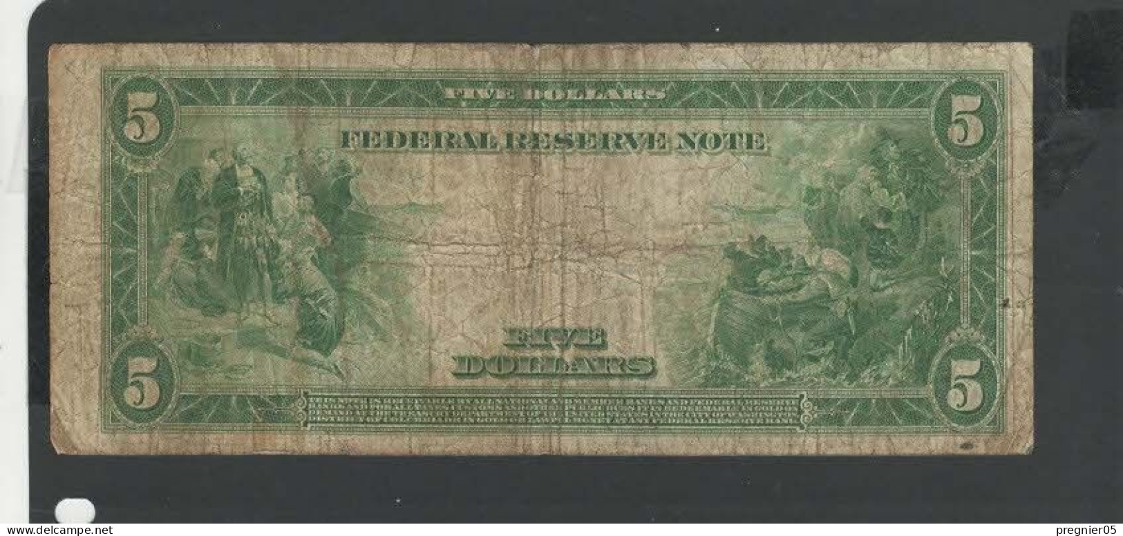 USA - Billet 5 Dollar 1914  TB-/F-  P.359b - Federal Reserve Notes (1914-1918)